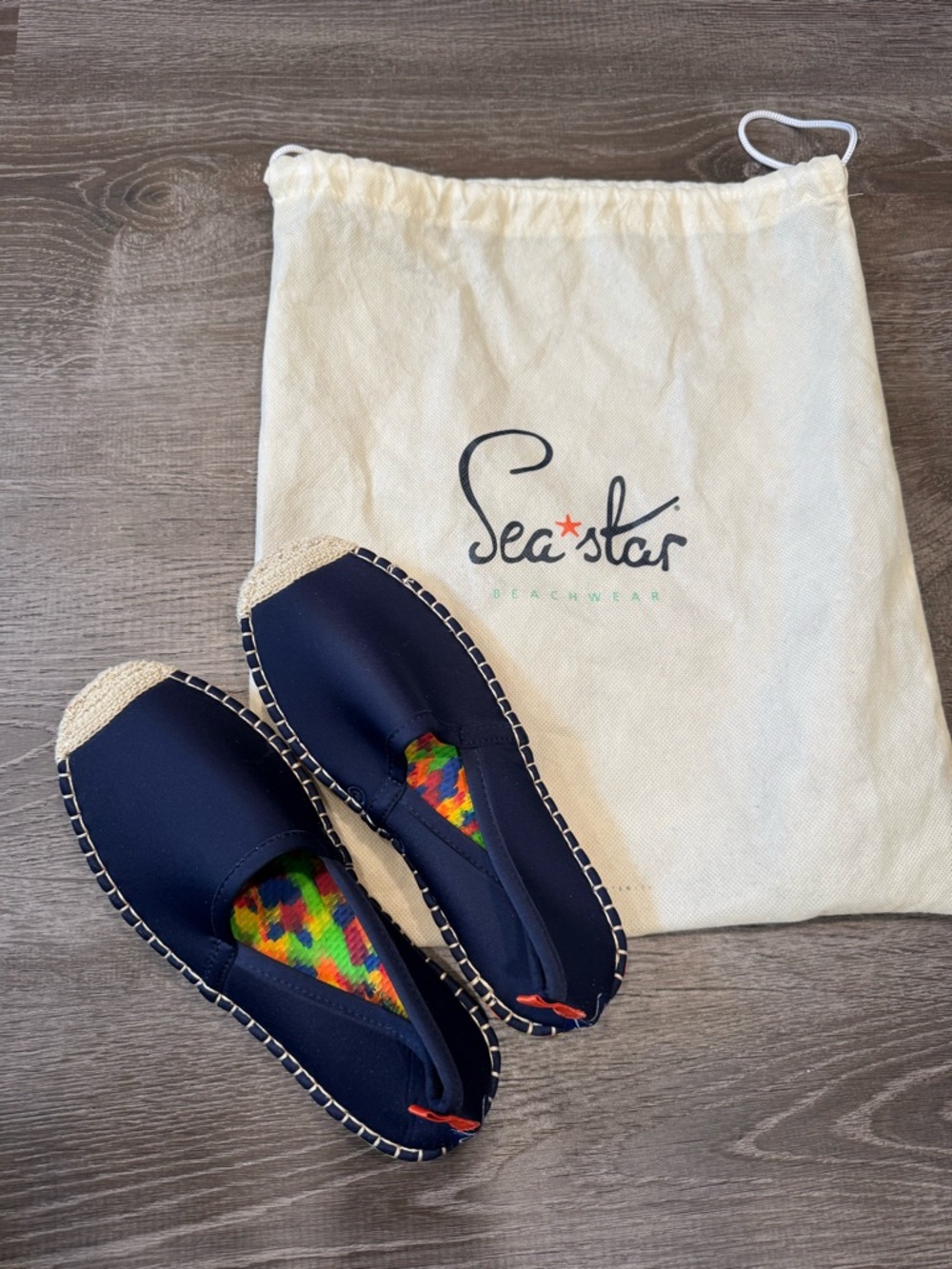Sea Star Navy Espadrille Slip-Ons with Colorful Insole